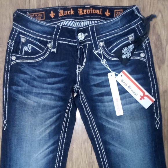 Rock Revival Women's 26 Straight Heather Embellished Shimmer NWT - Picture 4 of 12